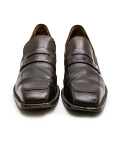 Mocassins LOUIS VUITTON cuir marron