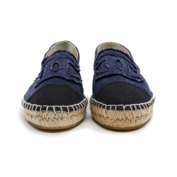 Espadrilles CHANEL bicolore bleu et noir