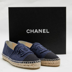 Espadrilles CHANEL bicolore bleu et noir