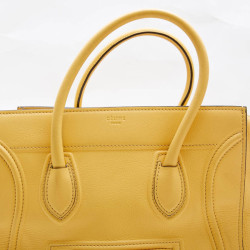 Sac Luggage CELINE cuir grainé jaune