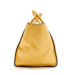 Sac Luggage CELINE cuir grainé jaune