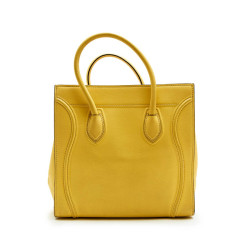 CELINE luggage bag in yellow grained leather