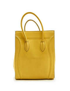 Sac Luggage CELINE cuir grainé jaune