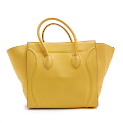 Sac Luggage CELINE cuir grainé jaune