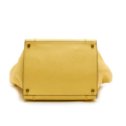 CELINE luggage bag in yellow grained leather