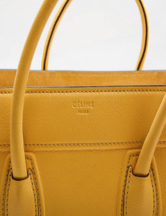 Sac Luggage CELINE cuir grainé jaune