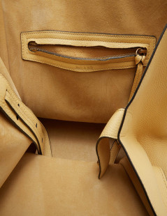 Sac Luggage CELINE cuir grainé jaune