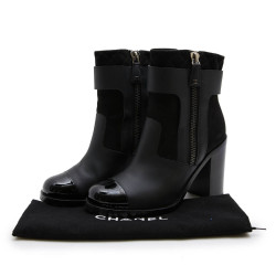 Bottines CHANEL T38,5 cuir noir