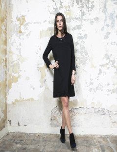 Robe CHANEL T 38 en jersey noir