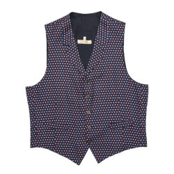 HERMES 'Tricolor flag' waistcoat in silk size 50