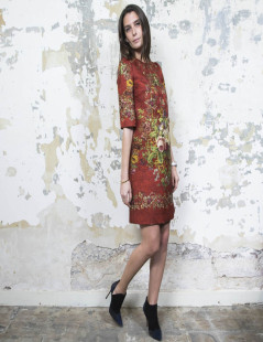 DOLCE & GABBANA T 36 dress with floral printed embossed polyester