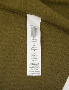  KENZO flared skirt in green khaki wool, silk and cashmere size S