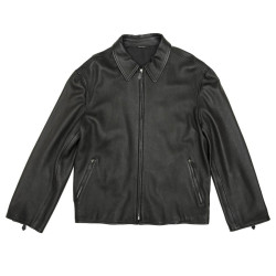 HERMES T 54 men's jacket in black Clémence calf leather