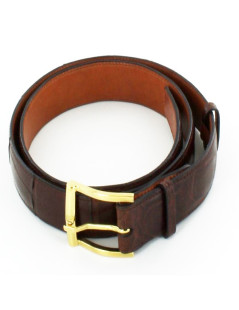 Ceinture FRANCK NAMANI marron en croco veritable