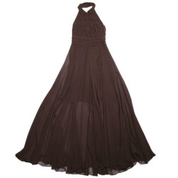 ROCHAS evening backless brwon long dress