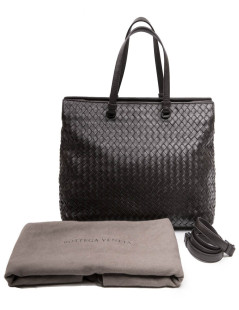 Sac BOTTEGA VENETA cuir tressé marron