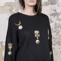 Pull overize GIANFRANCO FERRE T 42 noir