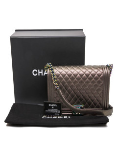 CHANEL limited edition 'Boy' bag in bronze quilted leather 