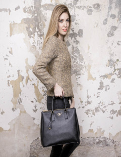 Sac PRADA en cuir Saffiano noir