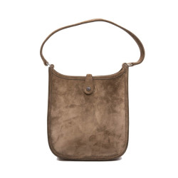 HERMES 'Evelyne' mini bag in brown suede 