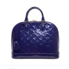 LOUIS VUITTON 'Alma' bag small model in purple embossed monogram patent leather