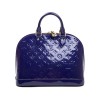 LOUIS VUITTON 'Alma' bag small model in purple embossed monogram patent leather