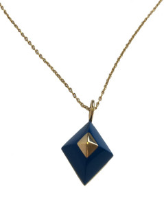 Collier HERMES en or avec pendentif Médor en lapis lazuli