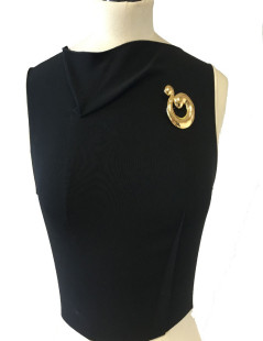 YVES SAINT LAURENT YSL Vintage gilded brooch