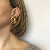 YSL YVES SAINT LAURENT vintage clip-on earrings in gilded metal