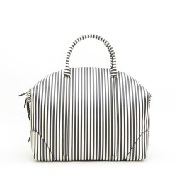 GIVENCHY weekend bag in black striped white leather