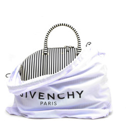 GIVENCHY weekend bag in black striped white leather