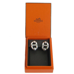 HERMES clip-on earrings in sterling silver