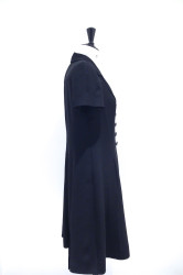 Robe manteau T 42 CHANEL en soie noire