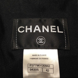 Robe manteau T 42 CHANEL en soie noire