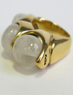 Bague T 56 GOOSSENS sertie de cristal de roche