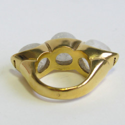 GOOSSENS ring size 56 in gilded metal set with rock crystals