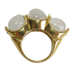 GOOSSENS ring size 56 in gilded metal set with rock crystals