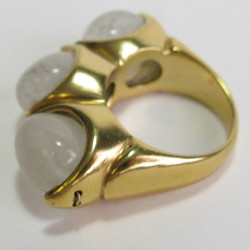 GOOSSENS ring size 56 in gilded metal set with rock crystals