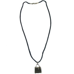 Collier cordon HERMES avec pendentif sac Kelly en argent