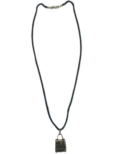 Collier cordon HERMES avec pendentif sac Kelly en argent