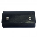 Porte-clefs HERMES en cuir box noir