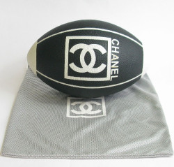 CHANEL black and whote rugby ball