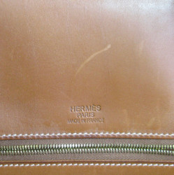 HERMÈS Birkin 40 bag Grizzli model in doblis calf and barénia fawn leather