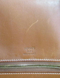 HERMÈS Birkin 40 bag Grizzli model in doblis calf and barénia fawn leather