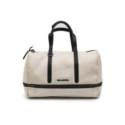 KARL LAGERFELD bowling bag in beige canvas