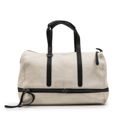 KARL LAGERFELD bowling bag in beige canvas