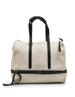 KARL LAGERFELD bowling bag in beige canvas