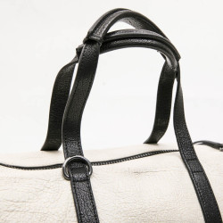 KARL LAGERFELD bowling bag in beige canvas