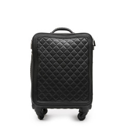 Valise  roulante CHANEL cuir matelassé noir