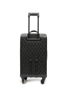 Valise  roulante CHANEL cuir matelassé noir